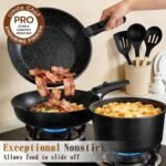Umite Chef 21Pcs Pots and Pans Set Non Stick, Nonstick Ceramic Cookware Sets Detachable Handle, Non Toxic Healthy Induction Cookware, Kitchen Cooking Set, with Frying Pans Set, Dishwasher/Oven Safe - Image 4