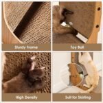 EHEYCIGA Cardboard Cat Scratcher for Indoor Cats, 26.8 Inch, Brown - Image 5