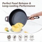 SENSARTE Nonstick Frying Pan Skillet with Lid, 12 Inch Large Deep Frying Pan, 5 Qt Non Stick Saute Pan with Cover, Induction Pan, Healthy Non Toxic Cooking Pan with Helper Handle, PFOA PFOS Free - Image 2