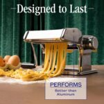 Nuvantee Pasta Maker with Adjustable Thickness Settings - 3 in 1 Noodle Maker with Rollers & 2 Width Cutters for Fresh Spaghetti, Fettuccini, Lasagna, Dumplings & More - Image 2