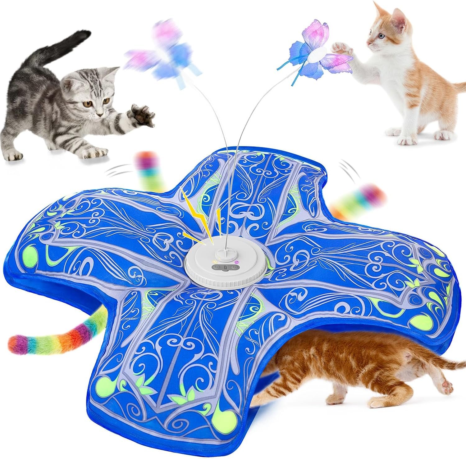 81BkPMBXkKL._AC_SL1500_ Interactive Cat Toys for Indoor Cats,Automatic Kitten Tunnel Toy - Image 1