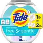 Tide PODS Free and Gentle Odor Refresh Laundry Detergent Packs, 32 Count, Hypoallergenic Laundry Detergent Pods