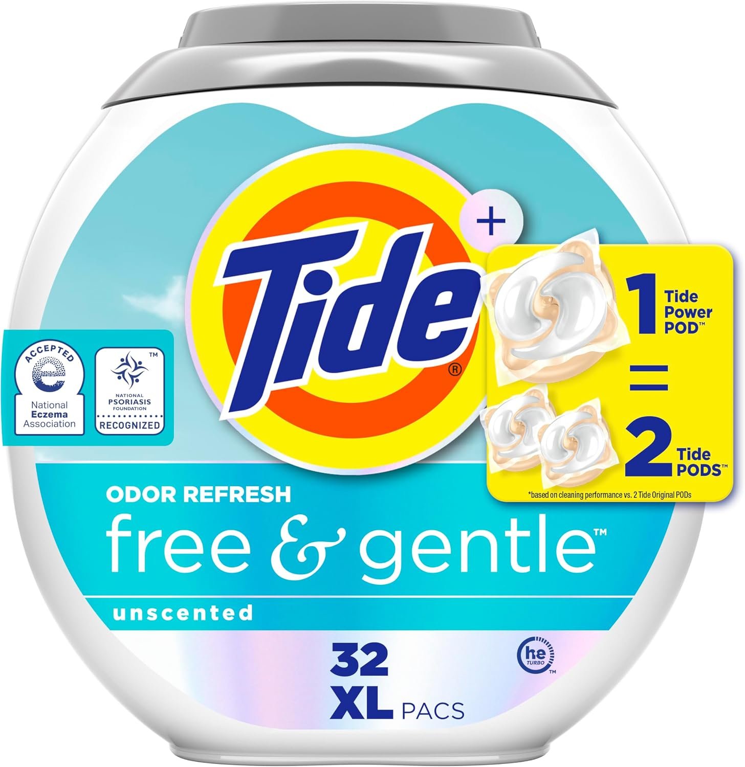 81C0lTfiZkL._AC_SL1500_ Tide PODS Free and Gentle Odor Refresh Laundry Detergent Packs, 32 Count, Hypoallergenic Laundry Detergent Pods - Image 1