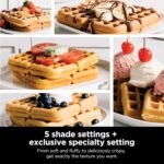 Ninja Belgian Waffle Maker Pro, 5 Shade Settings, Black/Silver, BW1001 - Image 2