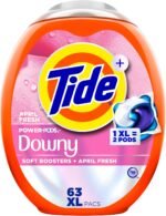 Tide Power PODs + Downy Laundry Detergent Pods, 63 Count, Soft Boosters + April Fresh