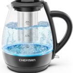 Chefman Electric Kettle with Tea Infuser, Compact 1L (4 Cups), 1500W, Removable Lid for Easy Cleaning, Boil-Dry Protection, Stainless Steel Filter, BPA Free, Auto Shut Off, Small Electric Tea Kettle