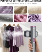 OGHom Steamer for Clothes, 110-240V Travel Steamer & Iron 2 in 1, 1000W Powerful Steam, Portable Handheld Garment Wrinkle Remover, 30s Fast Heat-Up with Dry & 2-Steam Control, for Global & Europe - Image 4