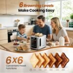 Toaster 2 Slice Touch Screen, Smart Toaster Wide Slot, Full Stainless Steel - Image 5