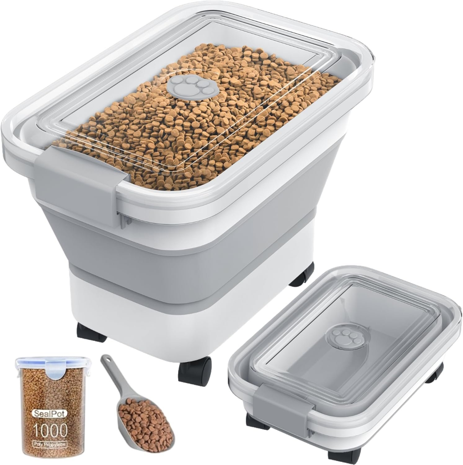 81I8qPjGvlL._AC_SL1500_ 20-23 Lbs Dog Food Storage Container,Collapsible Dog Food Container - Image 1