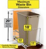 LYNK PROFESSIONAL® Pull-Out Trash Can Drawer – Sliding Organizer for Kitchen Cabinet or Under-Sink Use – Heavy Duty Storage Rack (Bin Not Included) - Image 5