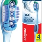 Colgate 360 Deep Clean 4-in-1 Bacteria Removal Toothbrushes, Medium, 4