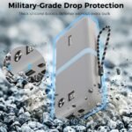 YWXTW Silicone Case for Anker Power Bank (20,000mAh/87W) - Shockproof Drop-Resistant, Travel Protective Cover with Lanyard | LCD Display Visible | Impact Protection for Anker Power Bank A1383 (Grey) - Image 3