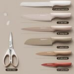 Astercook Knife Set, 13 Pieces Kitchen Knives Set with Healthy Anti-Rust Coating, Dishwasher Safe, Stainless Steel Chef Knife Sets with 6 Blade Guards, Perfect Holiday Gifts for Kitchen - Image 5