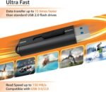 Amazon Basics 256 GB Ultra Fast USB 3.1 Flash Drive, High Capacity External Storage for Photos Videos, Retractable Design, 130MB/s Transfer Speed, Black - Image 3