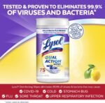 Lysol Dual Action Disinfectant Wipes, Multi-Surface Antibacterial Scrubbing Wipes, For Disinfecting and Cleaning, Citrus Scent, 75ct - Image 3