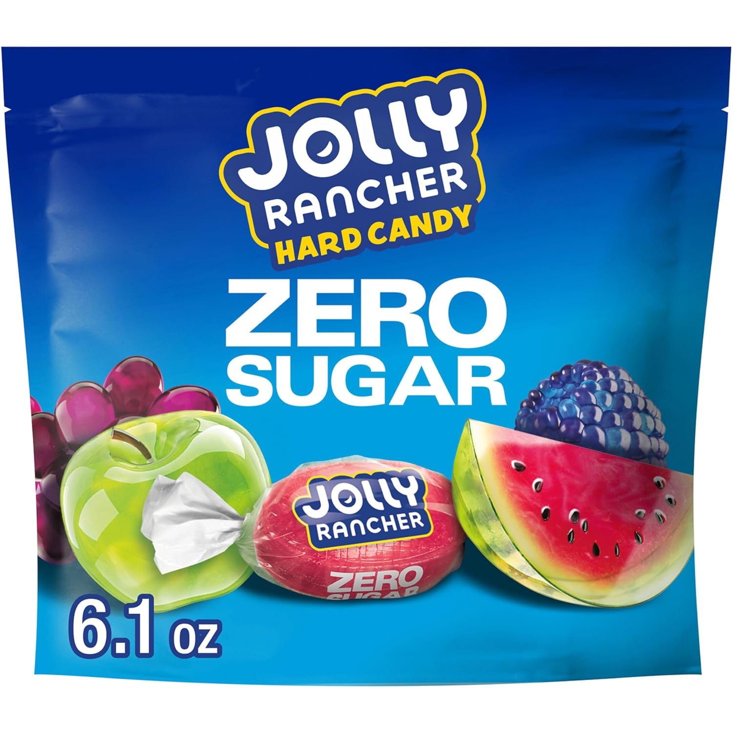 81LA83NAvBL._SL1500_ JOLLY RANCHER Zero Sugar Assorted Fruit Hard Candy Bulk Bag, 6.1 oz - Image 1