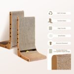 EHEYCIGA Cardboard Cat Scratcher for Indoor Cats, 26.8 Inch, Brown - Image 2