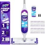 Swiffer PowerMop Mopping Kit for Floor Cleaning, Set Includes 1 Power Mop, 2 Replacement Pads, 1 Liquid Solution Refill, 2 Batteries, No Bucket Needed Electric Spray Cleaner, Multi-Surface and Wood