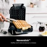 Ninja Belgian Waffle Maker Pro, 5 Shade Settings, Black/Silver, BW1001 - Image 3