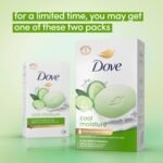 Dove Cool Moisture Beauty Bar Soap , Refreshing Cleanser, 8 Count 3.75 oz - Image 3