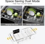 JASIWAY Dish Drying Rack in Sink, Dish Drainer with Cup and Utensil Holder - Image 2