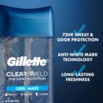 Gillette Antiperspirant and Deodorant for Men, 72hr Instant Sweat & Odor Protection, Long Lasting Freshness & Protection, Anti-White Mark Technology, Clear Gel, Cool Wave Scent, 3.8 oz - Image 2
