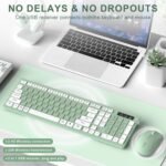 Wireless Keyboard and Mouse Combo Silent for Office and Home(Avocado Green) - Image 2