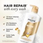 Pantene Shampoo & Conditioner Set, Daily Moisture Renewal with Vitamin E - Pro-V Nutrients for Dry, Color-Treated, Straight to Curly Hair, 72-Hour Hydration & Softness, Twin Pack, 52.8 Oz Total - Image 3