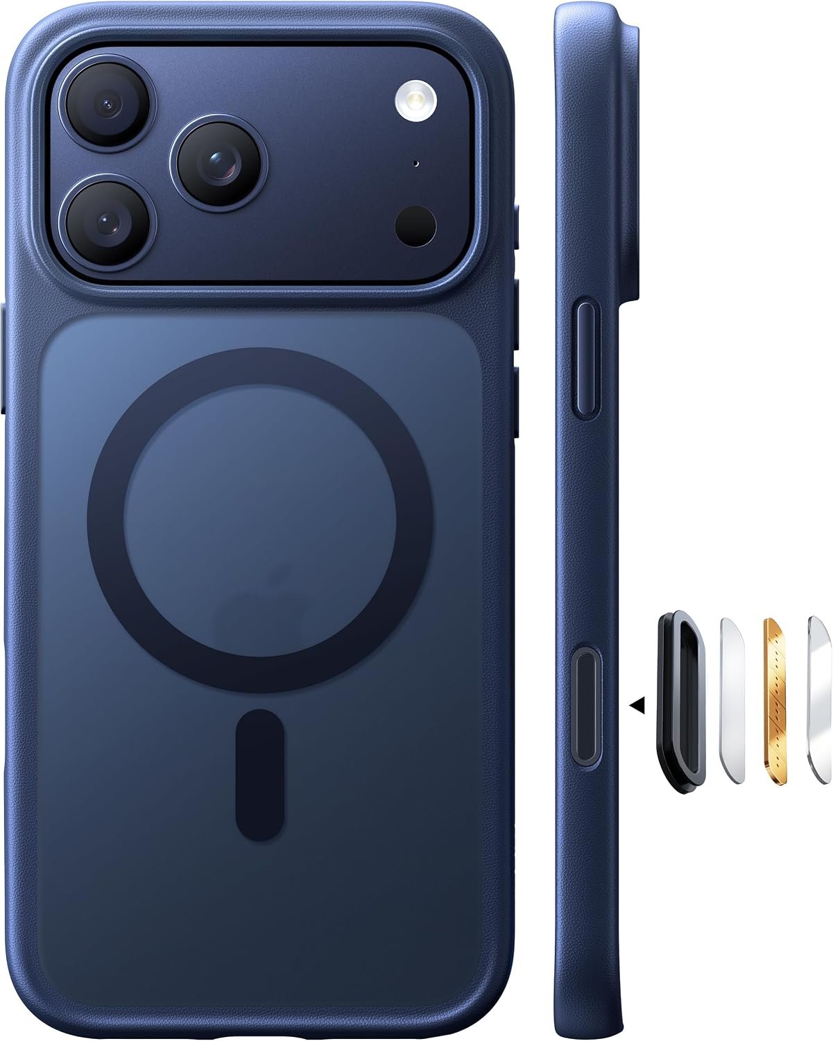 81SWFHtRyaL._AC_SL1500_ TORRAS Stronger Magnetic & Shockproof for iPhone 17 Pro Max Case Deep Blue - Image 1
