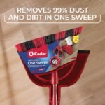 O-Cedar One Sweep Broom & Step-On Dustpan Set | Patented Wave Bristles Remove Over 99% of Dirt in One Pass | Lightweight & Quiet for Pet-Friendly Cleaning - Image 4