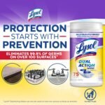 Lysol Dual Action Disinfectant Wipes, Multi-Surface Antibacterial Scrubbing Wipes, For Disinfecting and Cleaning, Citrus Scent, 75ct - Image 5