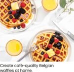 Chefman Rotating Belgian Waffle Maker, 180° Flip Iron w/ Non-Stick Plates, Adjustable Timer, Locking Lid, & Drip Plate, Space Saving Storage, Mess-Free Breakfast, Stainless Steel/Black - Image 2