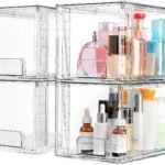 Vtopmart 4 Pack Large Stackable Storage Drawers, Clear