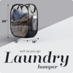 Handy Laundry Mesh Pop-Up Hamper Collapsible with Side Pocket 2-Pack - Image 2