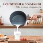 SENSARTE Nonstick Saucepan with Lid, 1.5 Quarts Small Pot with Swiss Granite Coating, Stay-cool Handle, Multipurpose Handy Sauce Pot Small Kitchen Cooking Pot, Induction Comptable, PFOA Free - Image 3