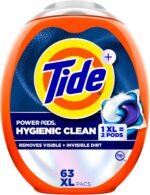 Tide Hygienic Clean Power PODS Laundry Detergent Pacs, Original Scent, 63 Count, Removes Visible and Invisible Dirt