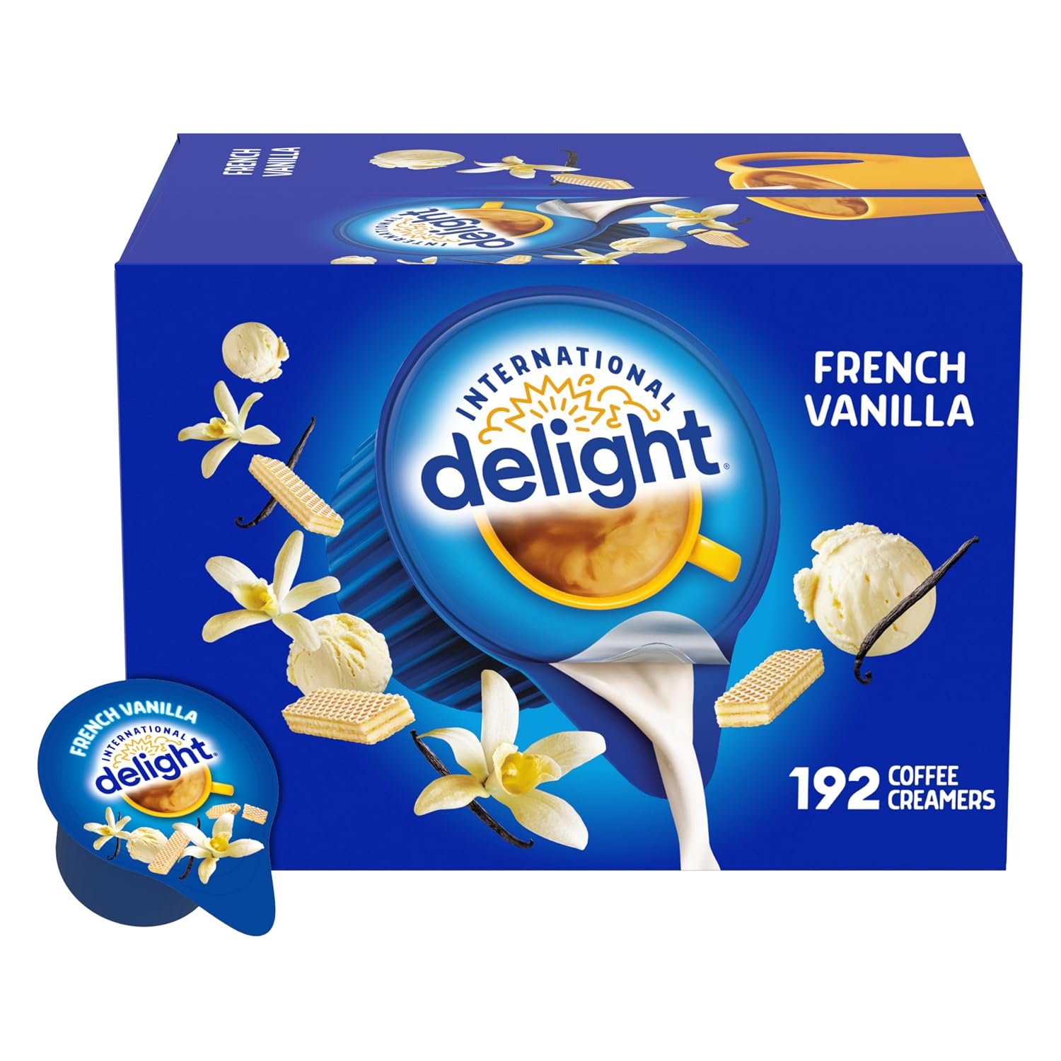 81WTufrHxaL._SL1500_ International Delight Creamer Singles, French Vanilla, 192 Count - Image 1