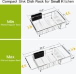 JASIWAY Dish Drying Rack in Sink, Dish Drainer with Cup and Utensil Holder - Image 4