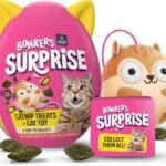 Bonkers Surprise Catnip Flavor Cat Treats, 60g Egg Case with Blind Box Cat Toy (1 of 8 Collectible Toys)