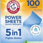 ARM & HAMMER 5-in-1 Power Sheets Laundry Detergent, Spring Rain, 50 Count