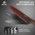 Knife Set, 8-Piece Kitchen Knife Set with Universal Block - Anti-Rust Chef Knives, Ergonomic Design, Dishwasher Safe (Black) - Image 3