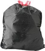 Amazon Basics 30 Gallon Flextra Strength Multipurpose Drawstring Trash Bags, 20% Post Consumer Recycled Material, Tear Resistant, Black, 50 Count - Image 2