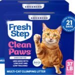 Fresh Step Advanced Clean Paws Multi Cat Clumping Cat Litter, 18.5 lb, 2 Pk