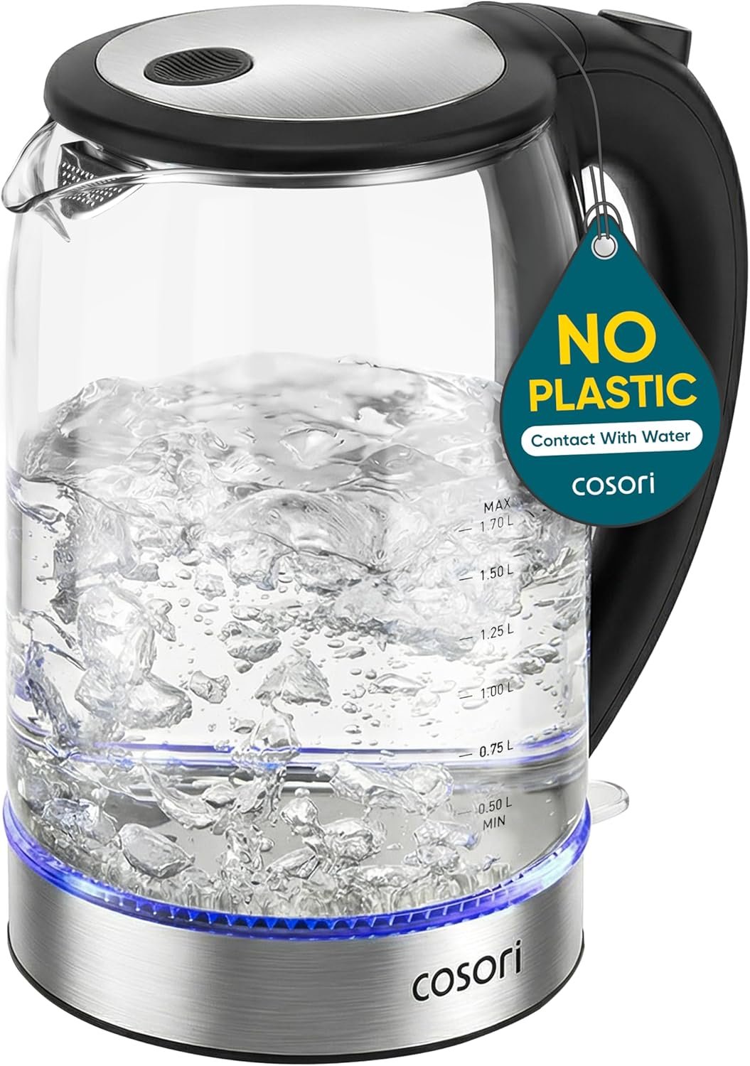 81bgn8np84L._AC_SL1500_ Cosori Electric Kettle, No Plastic Contact with Water, 1.7L, Black - Image 1