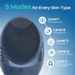 COSLUS FBS01 Facial Cleansing Brush Face Scrubber, Compact, Navy Blue - Image 4