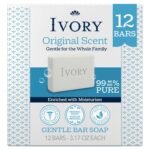 Ivory Bar Soap Designed for Whole Family, Original Scent, 3.17 oz 12 Count