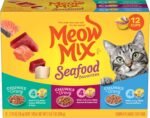 Meow Mix Seafood Favorites, Wet Food Variety Pack, 12 Cups