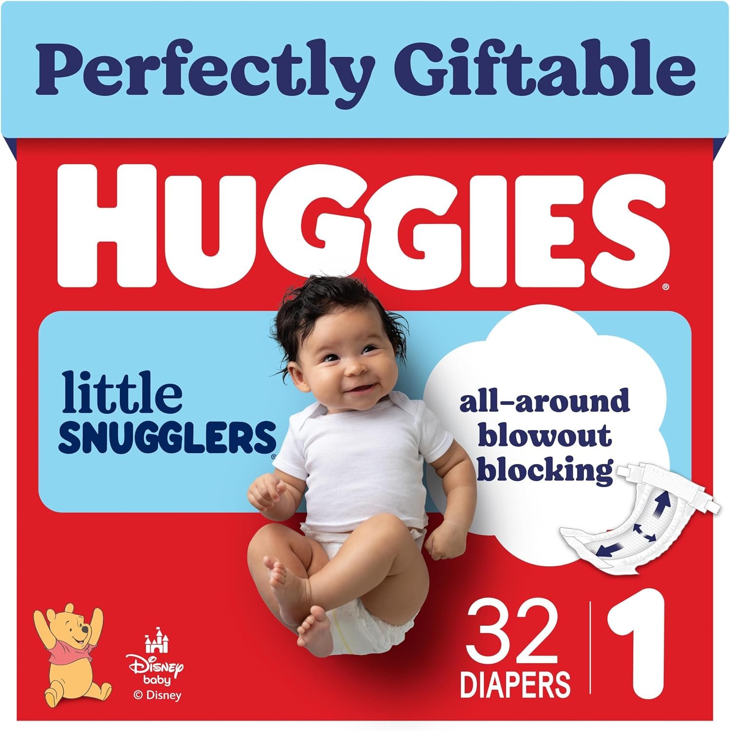 81fLoj-B6eL._AC_SL1500_ Huggies Little Snugglers Diapers Size 1, 32 Count - Image 1