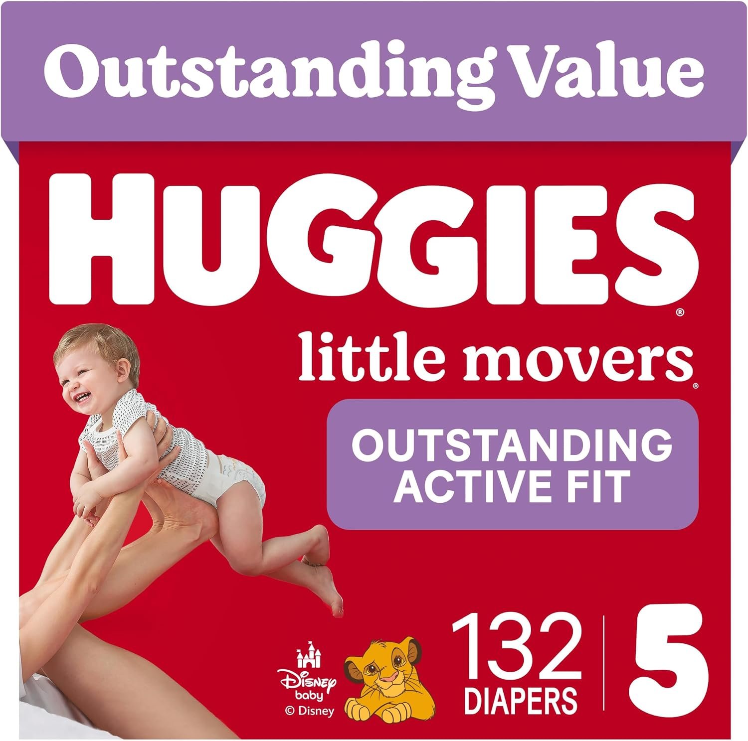 81gK5eBDtgL._AC_SL1500_ Huggies Little Movers Diapers Size 5, 132 Count (2 Packs of 66) - Image 1