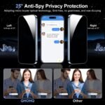 QHOHQ for iPhone 18 Pro Privacy Screen Protector, 9H+ Tempered Glass, 3+3P - Image 3